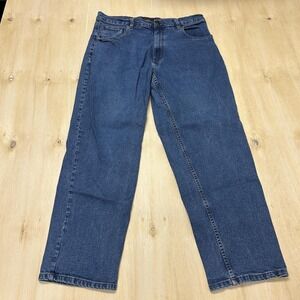 Y2K Architect Relaxed Fit Jeans Mens 36x30 Medium Wash Denim Straight Stretch